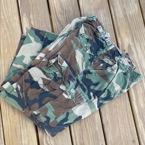 US ARMY BDU Pants Small Short 27x27 Cargo Woodland Camouflage 1980s 90s Uniform
